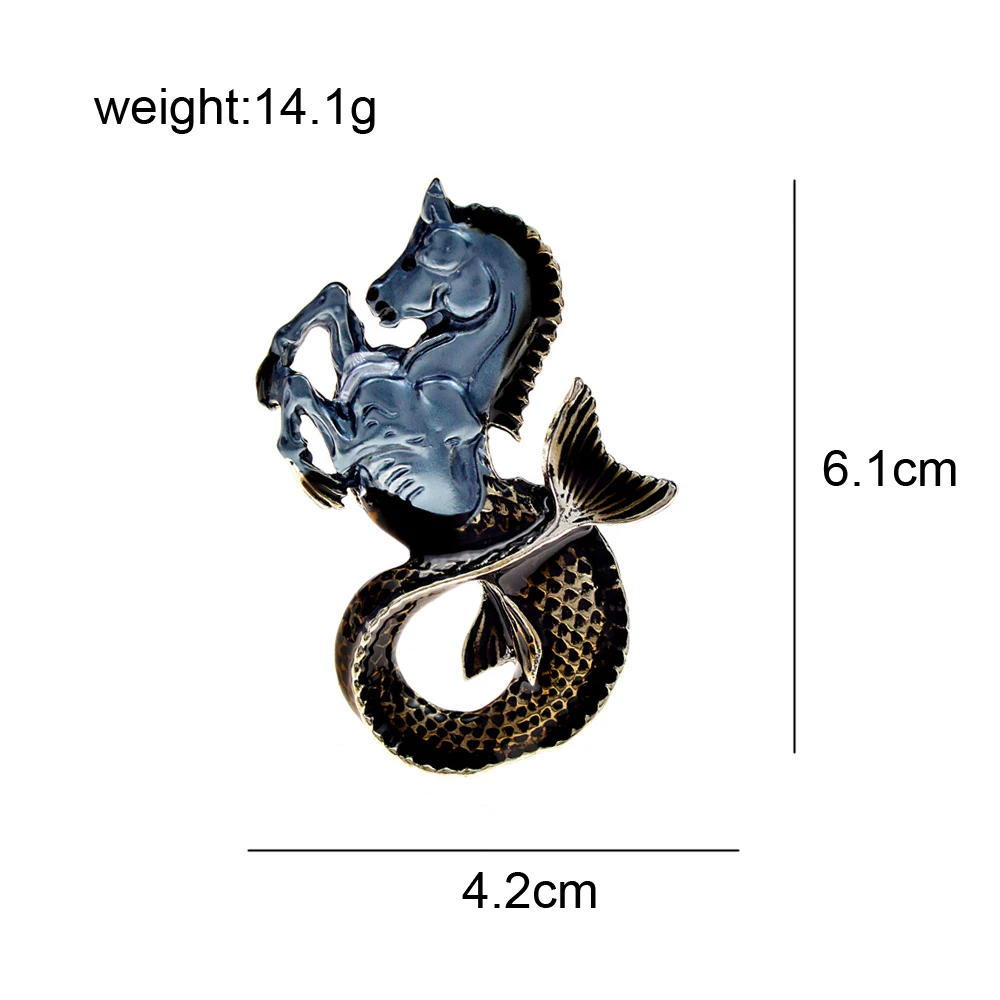 CINDY XIANG Enamel Horse and Fish Brooches Pins Animal Design Fashion Jewelry 3 Colors Available Coat Accessories