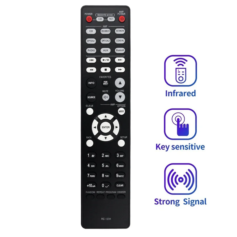 A56X RC-1234 استبدال جهاز التحكم عن بعد لمشغل القرص المدمج Denon مضخم الصوت المتكامل DCD600NE PMA600NE