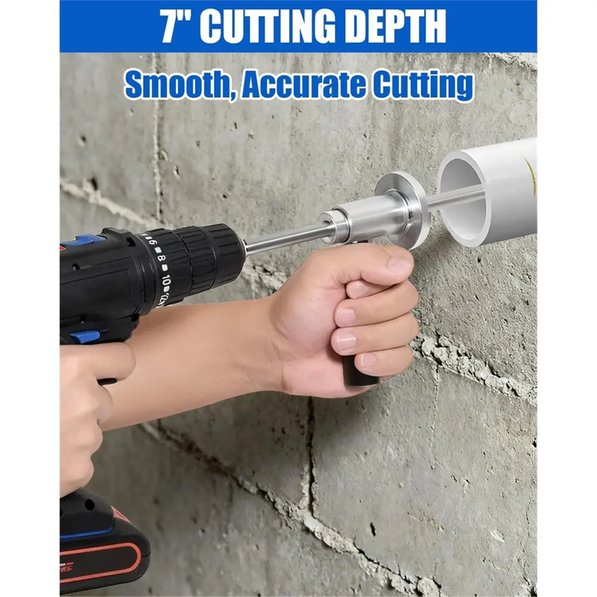 Budget-Friendly-Inside Pipe Cutter for PVC Pipe,Exhaust Pipe Cutter 5 Steel and 3 Brazed Blades (22mm to 50mm) for PVC/ABS/Exhau