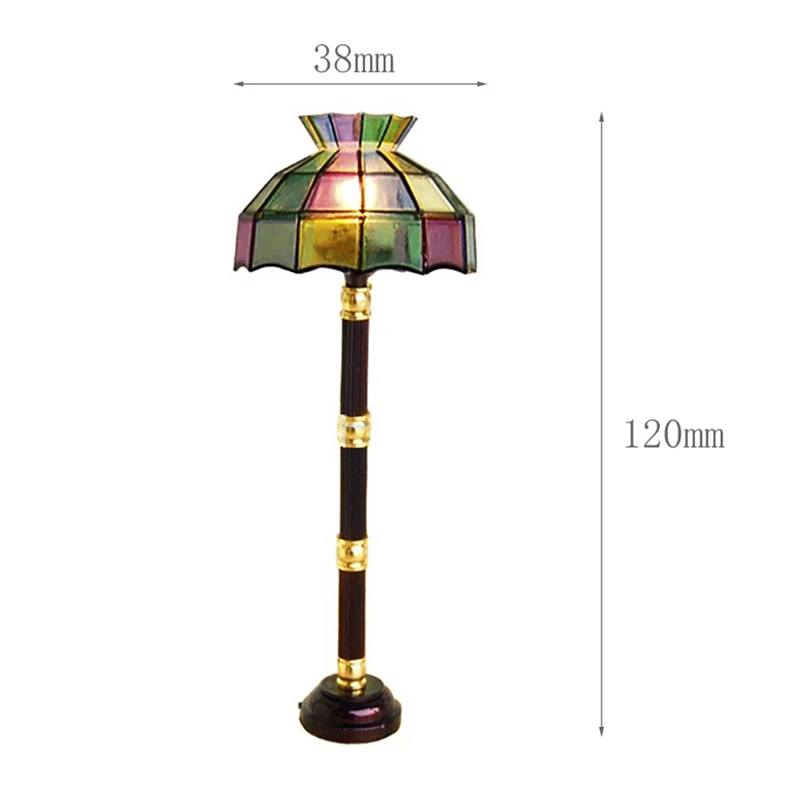 1:12 Miniaturowa lampa do domku dla lalek Kolorowa lampa LED Lampa podłogowa Lampa stojąca Lampa stołowa Model z włącznikiem/wyłącznikiem Zabawka dekoracyjna do domu