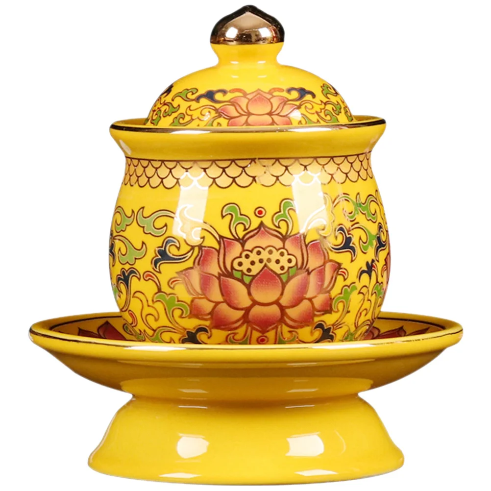 

Буддийская керамическая чашка, контейнер для подачи воды, храм, чашка для святой воды, медитация, йога, ритуальное украшение, ритуальная чаша