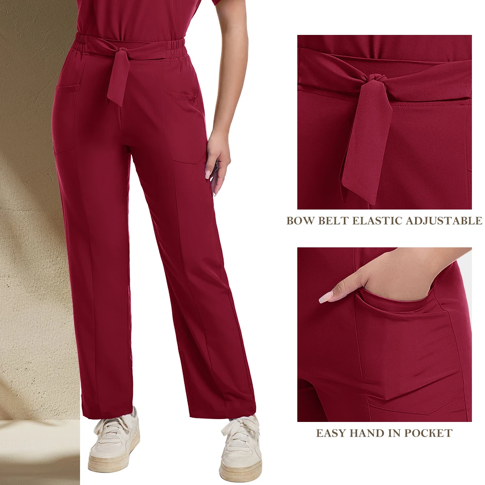 Nova moda com decote em v conjunto de roupas de trabalho de enfermeira feminino hospital médico manga curta uniforme de cirurgia dentária oral médico esfrega conjuntos