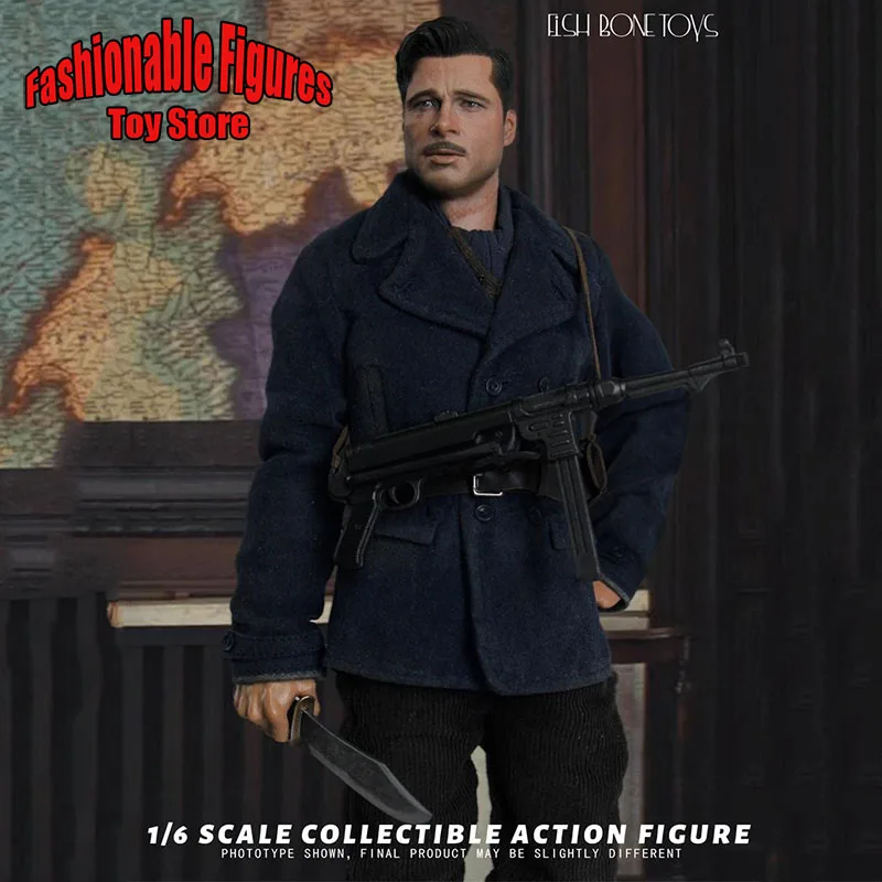 FISH BONETOYS FB-Z005 1/6 Scale Collectible Figure Brad Pitt Classic Spy Film Us Army Lieutenant 12