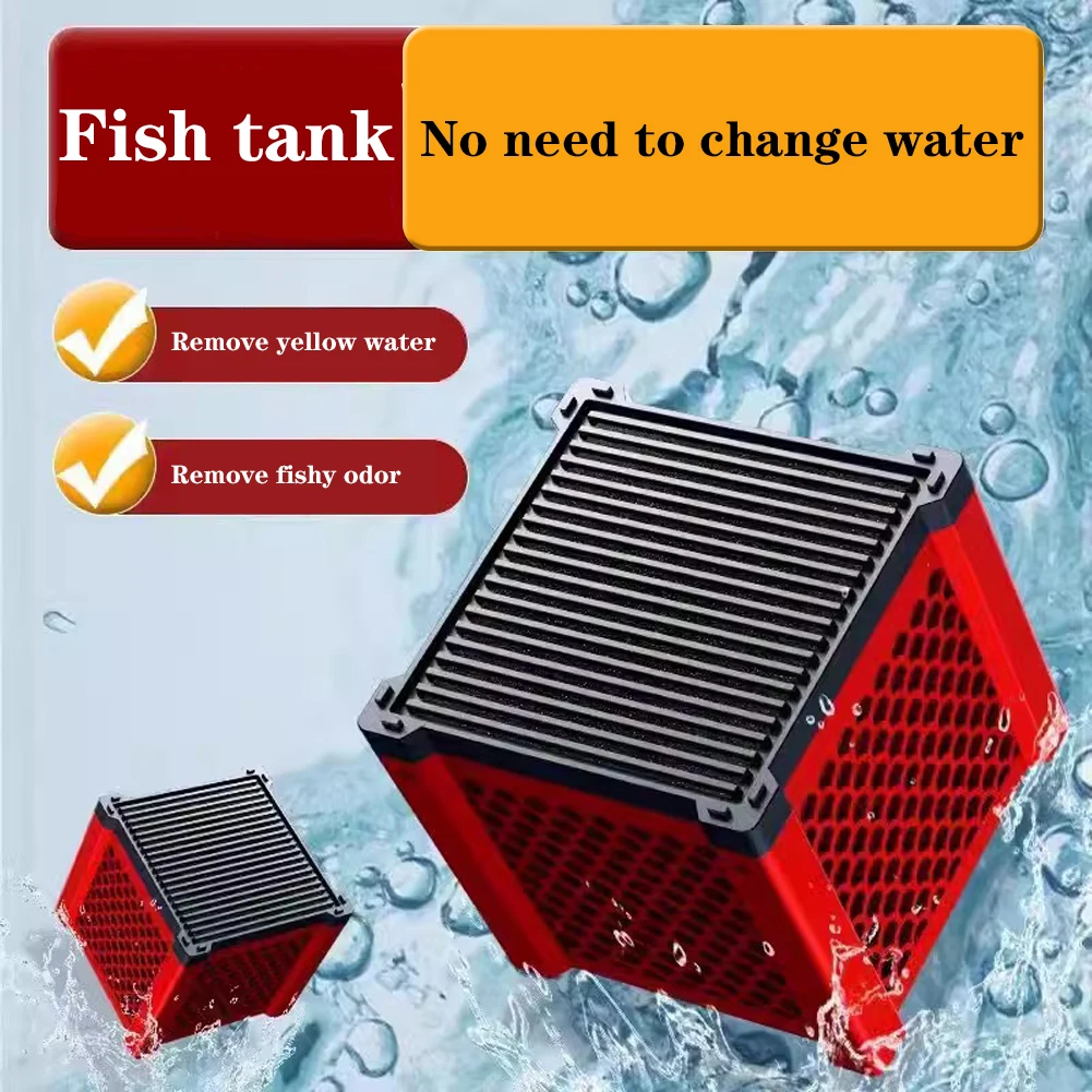 4.5x4.3x4.5in Water Purification Cube Aquarium Activated Carbon Filter Honeycomb Structure Charcoal Deodorant For Pond Fish Tank