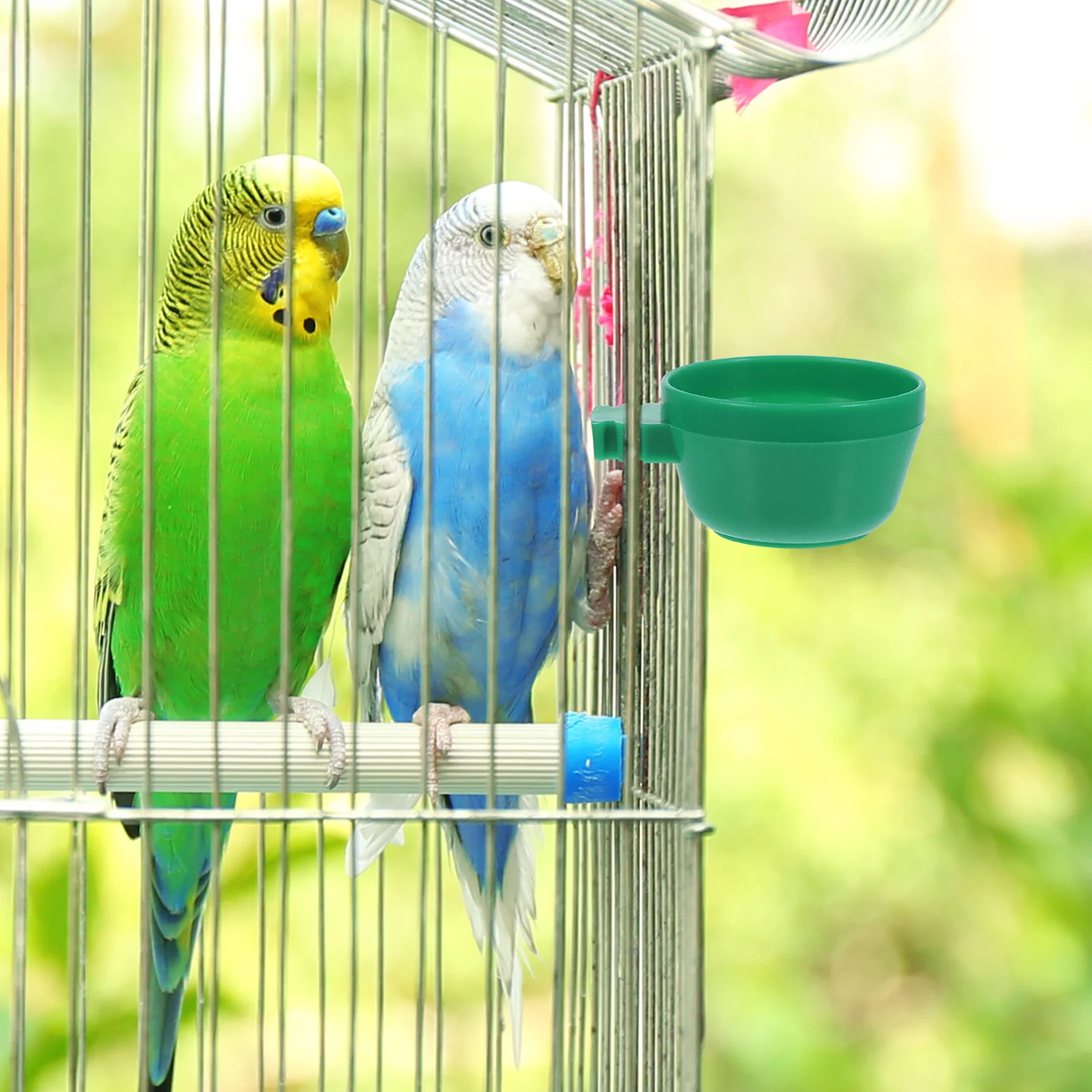 

25Pcs Bird Feeder Bowl Wear-Resistant Parrot Food Bowl Easy Clean Cage Feeder Parrot Water Holder Bird Food Dispenser