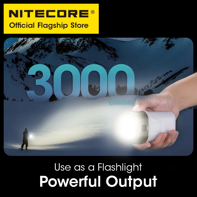 NITECORE-linterna de Camping LR70 3 en 1, recargable por USB-C, 18W, QC PD, carga rápida, Banco de energía, portátil