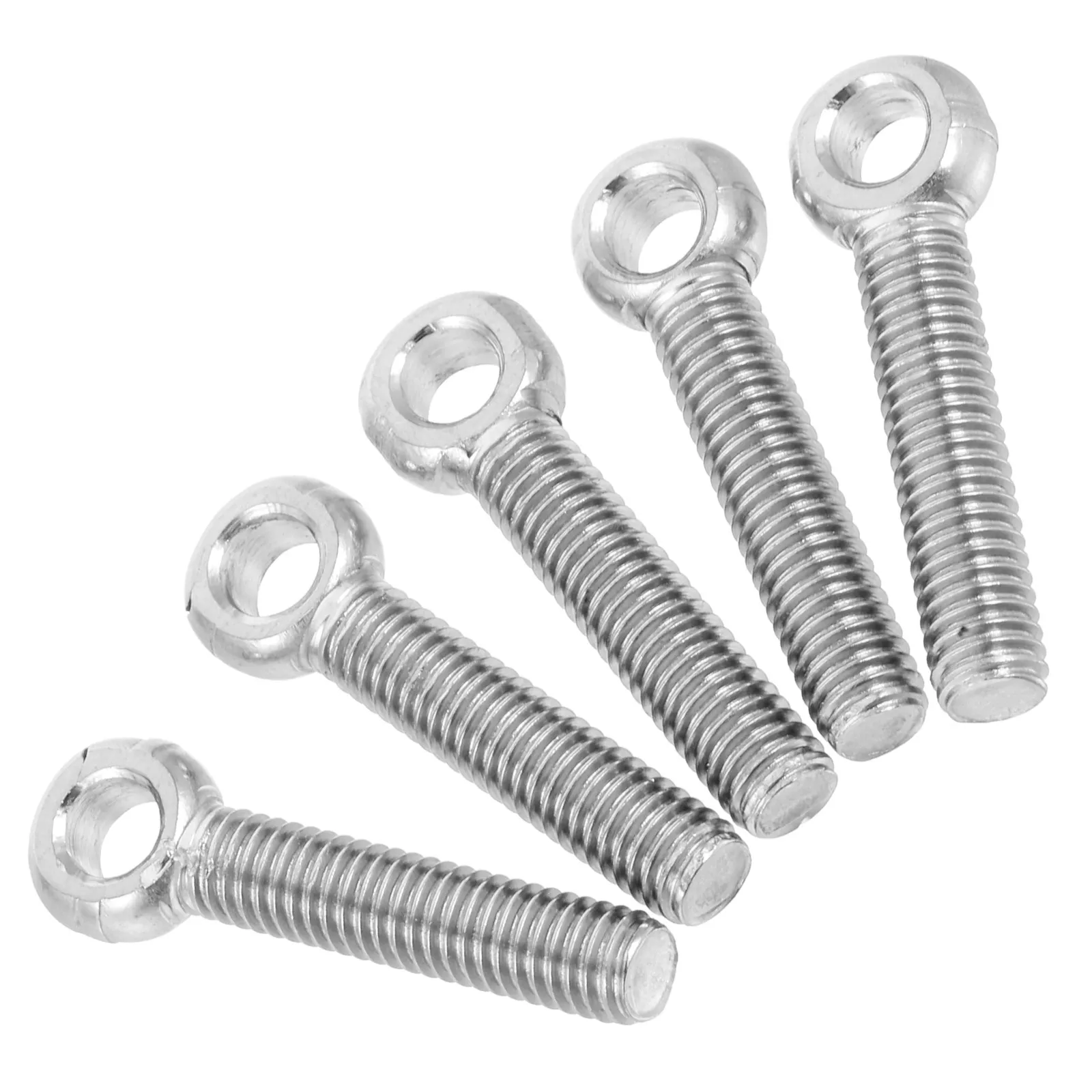 5Pcs Stainless Steel Eye Bolts Heavy Duty Lifting Eye Screws Threaded Bolts for Rope Fitting M5x25 Screws Stainless Steel