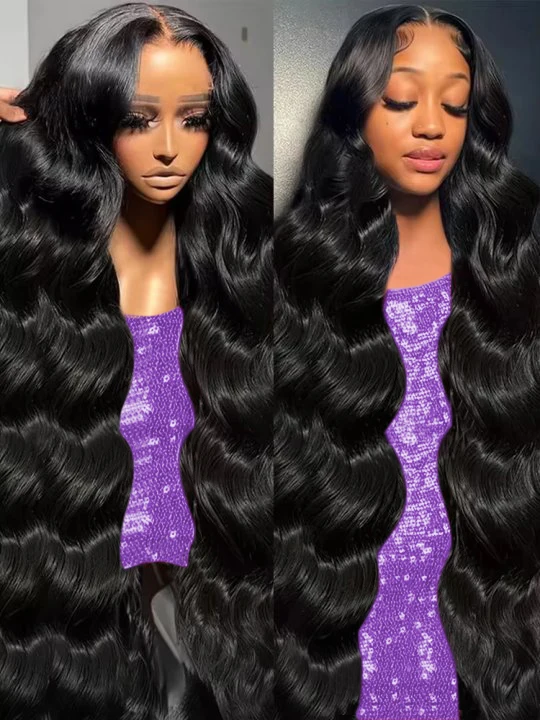 250%Density Body Wave Human Hair Wigs HD Transparent 13x6Lace Front Human Hair Wigs 30Inch Lace Front Wig Human Hair Pre Plucked image 4