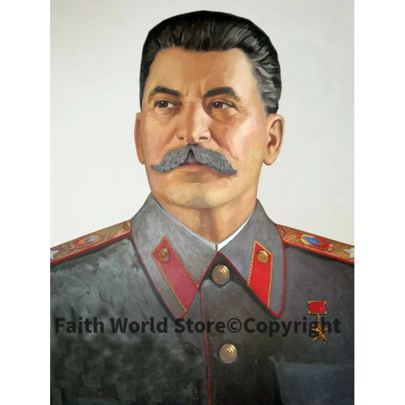 

GOOD PRINT ART Russia LEADER JOSEPH STALIN portrait painting- oil painting on canvas # 30 " inches--good art