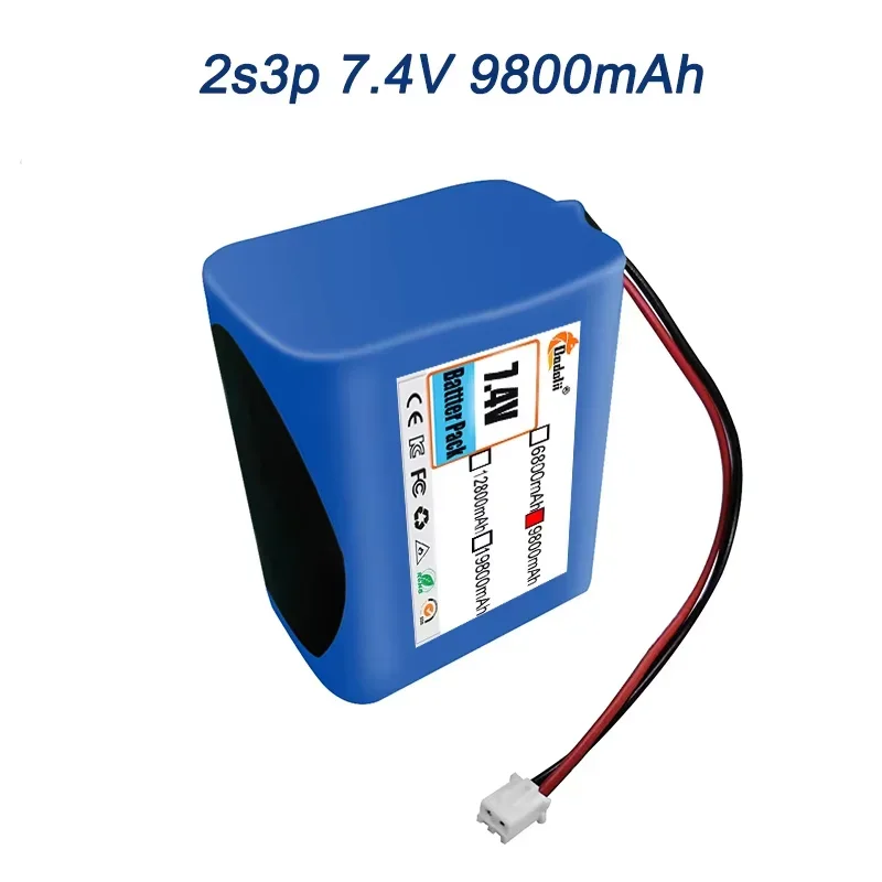 2S2P 18650 battery pack 7.4V 18650 battery welding 6800mAh with XH2.54 PH2.0 Protection Replacement Battery Recorder loudspeaker