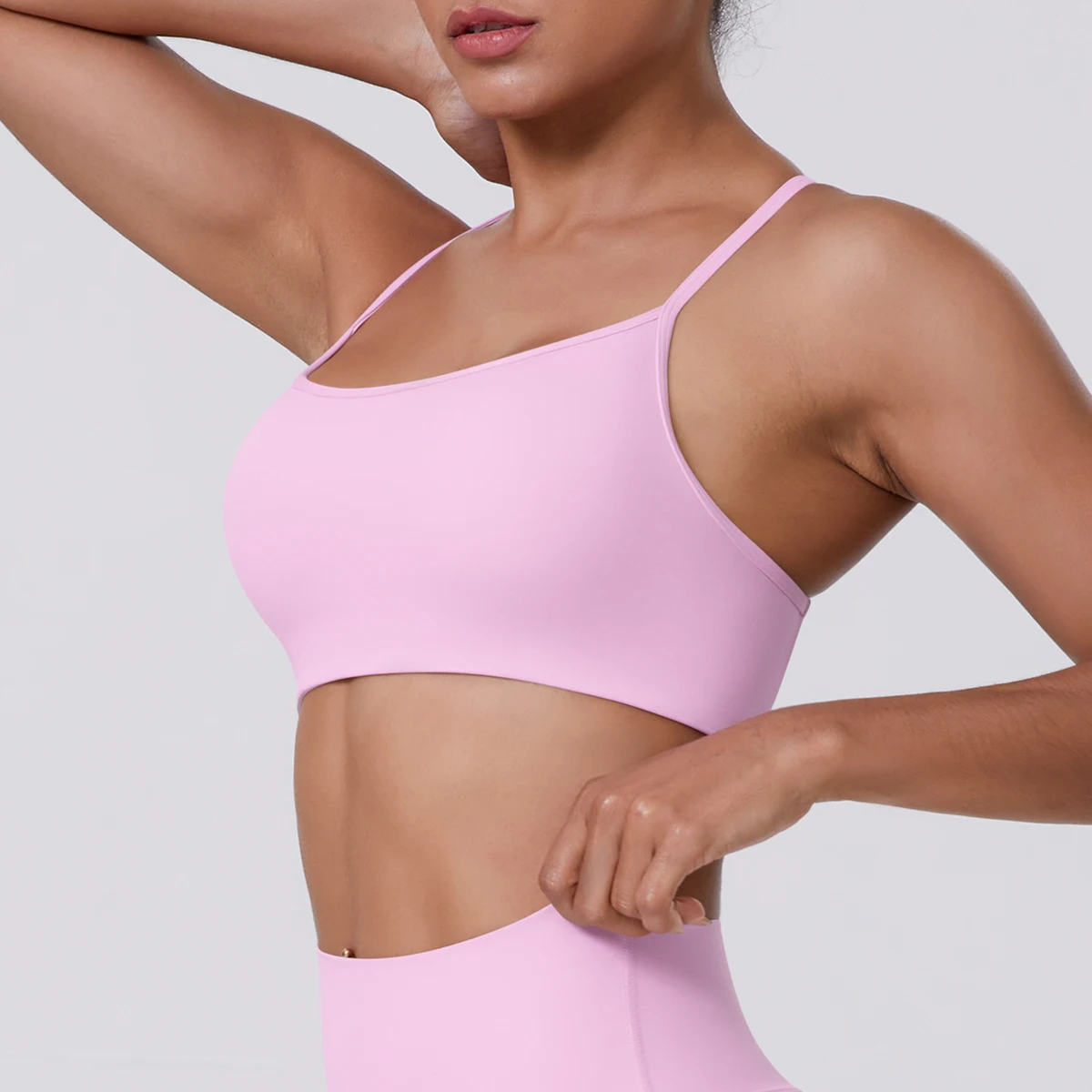 Sport-BH Nahtloses Yoga-Top Damen Fitness-Artikel Gym Active Wear Back Cross Workout Push-up Fitness Laufunterwäsche – Detail 11
