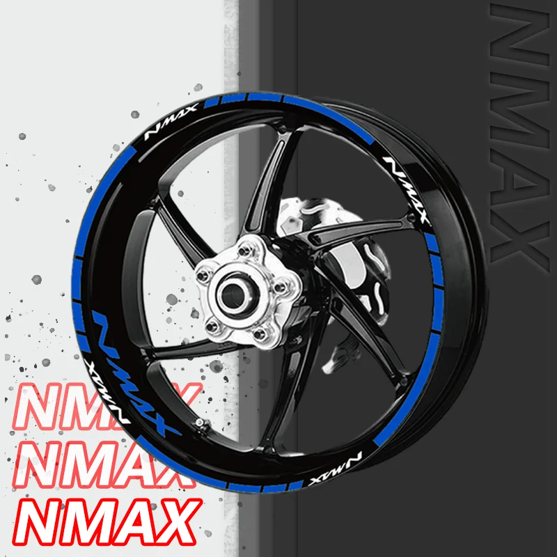 For NMAX NMAX125 NMAX155 VMAX V-MAX Motorcycle Wheel Sticker Stripes Decals Reflective Tire Rim Sticker Decals Waterproof Parts