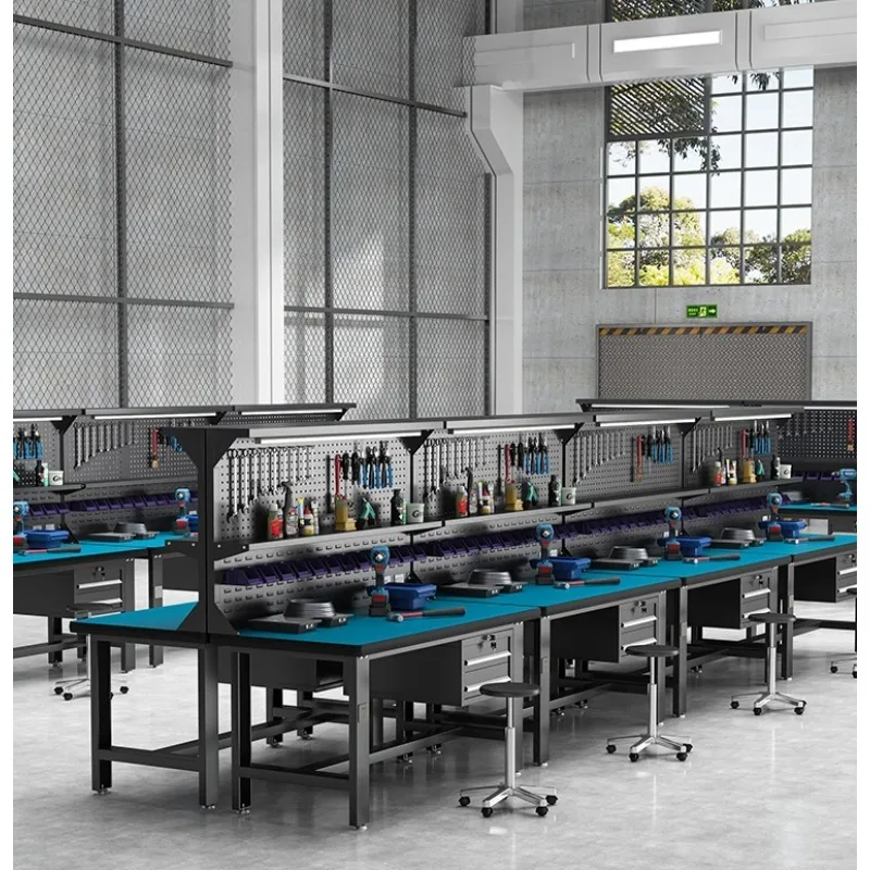 مكافحة ساكنة منضدة الفولاذ المقاوم للصدأ صيانة الجدول خط التجميع ورشة عمل طاولة فحص العمل #3