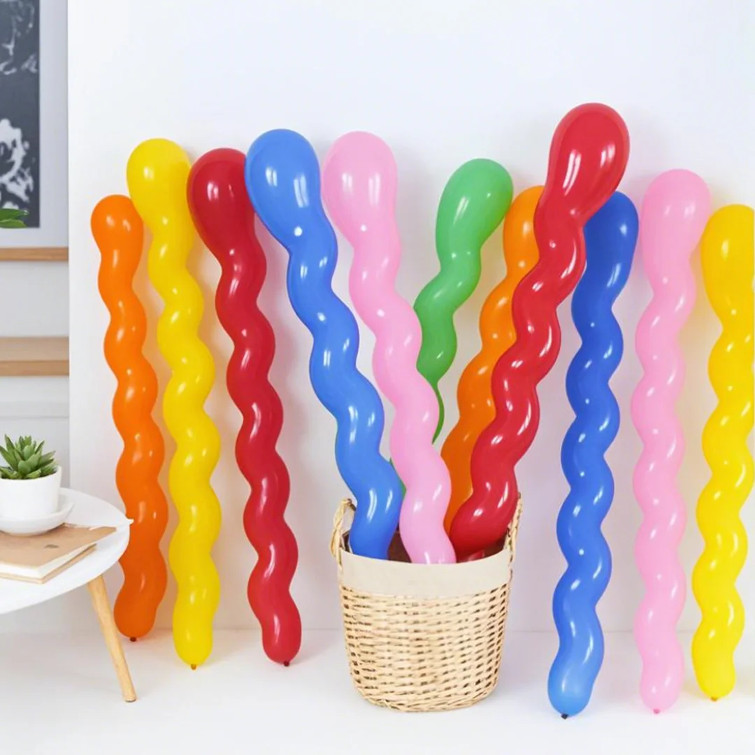 10/50 Latex-Spiralballons, einzigartig gefärbte, gedrehte Ballons, Dekorationen für Geburtstage, Hochzeiten, Feiertage und Partys – Detail 1