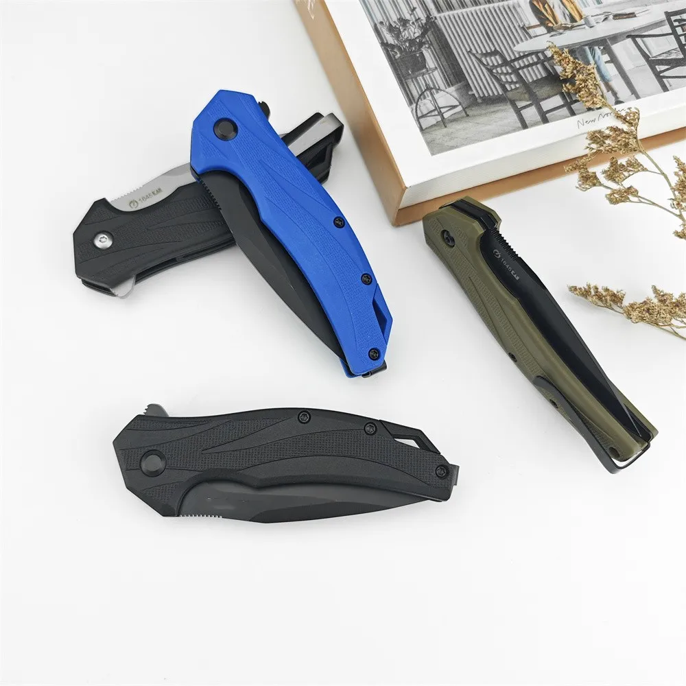 4 Colors KS 1645 Outdoor Self-Defense Folding Knife 8Cr13Mov Blade Nylon Fiber Handle with Pocket Clip EDC Camping Hunting Tool