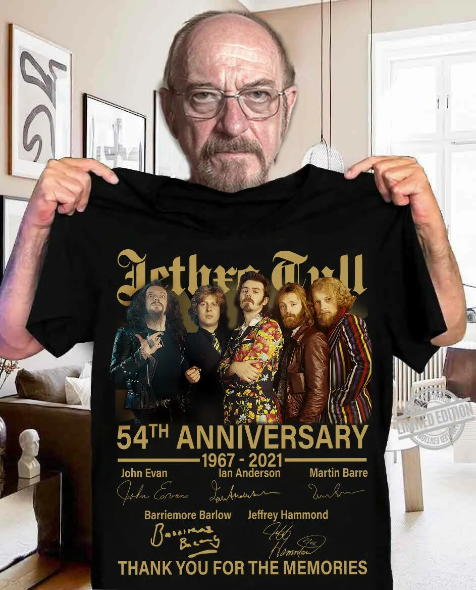 Jethro Tull 54th Anniversary Rock Band Fan Gift Retro Unisex T Shirt S-5XL Black