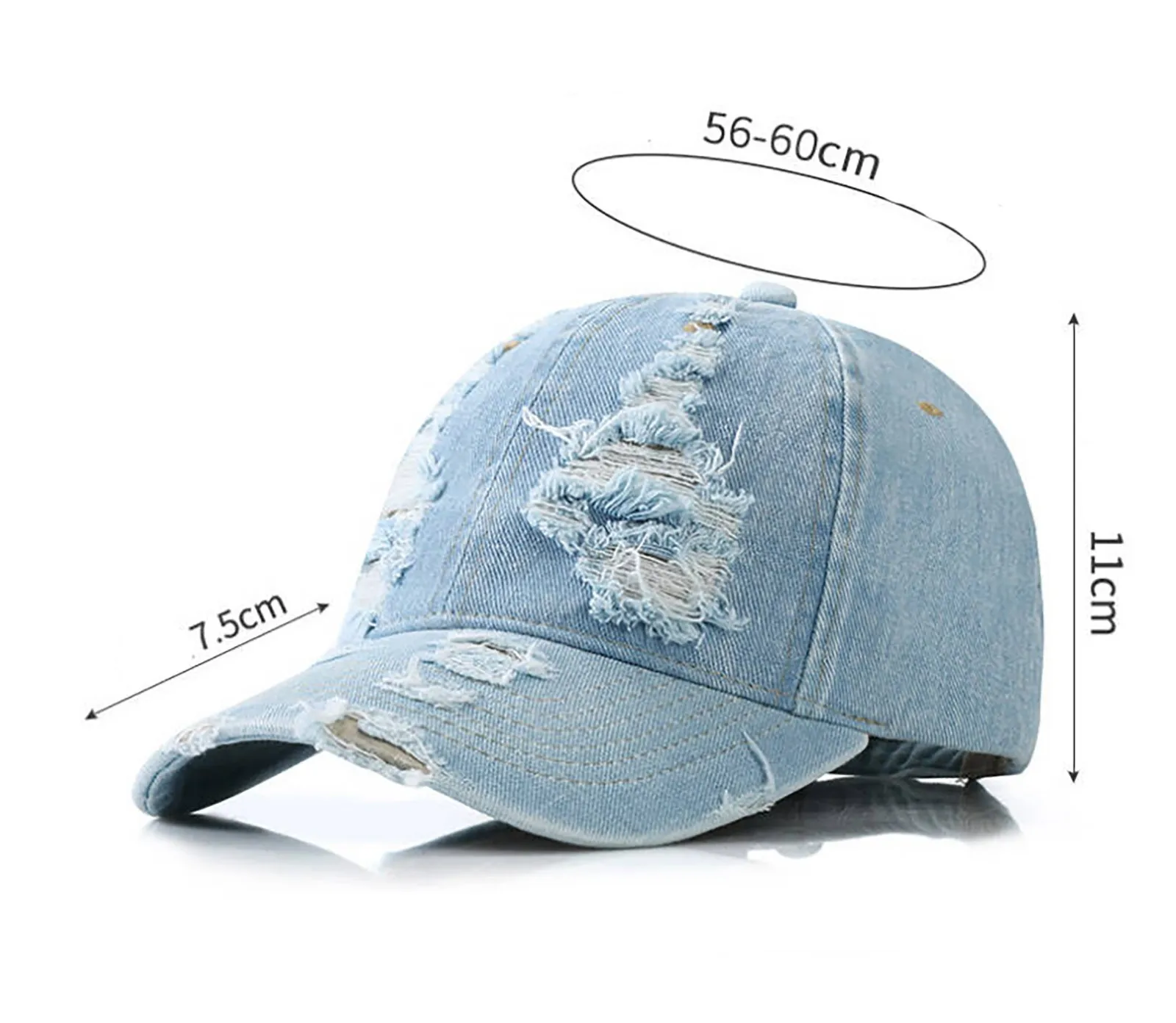 Baseball Caps Vintage Unisex Sport Casual Sun Cowboy Fashion Dilapidated Design Hip Hop Men Women Denim Hat Casquette Casquette