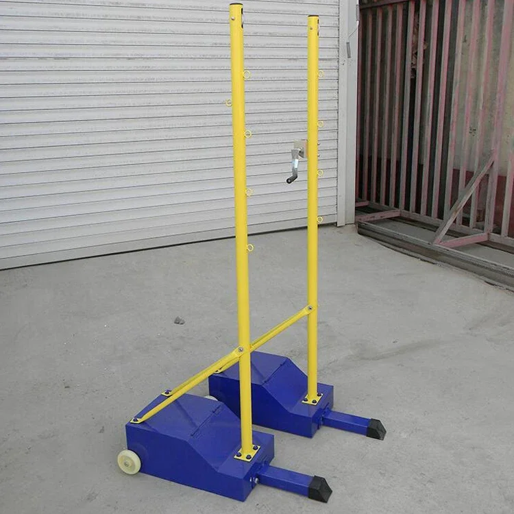 

Factory Supplied Good Quality Outdoor Badminton Training Equipment Portable Movable Badminton Pole and Net With Wheels