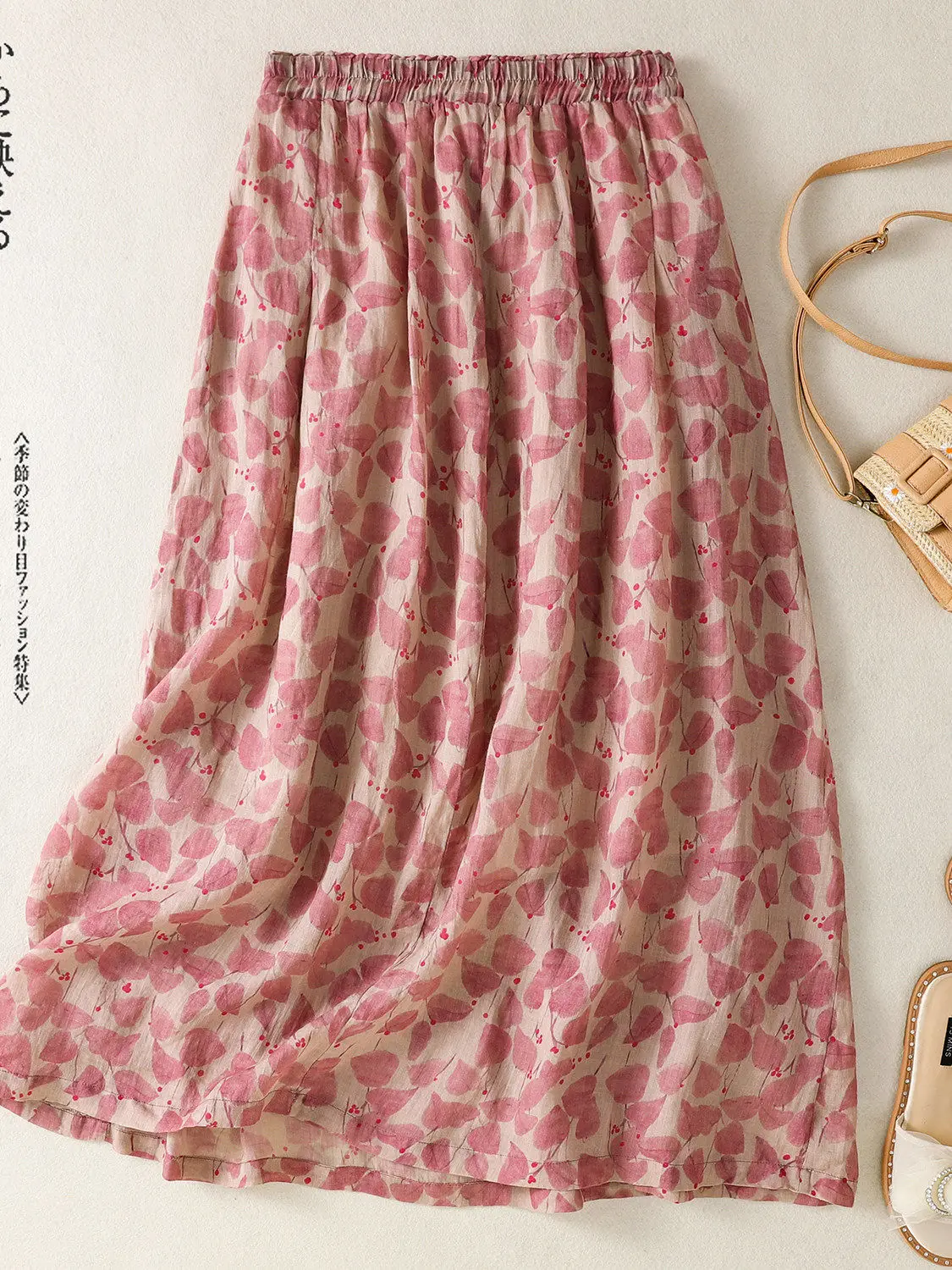 Floral Print Loose Fit  Skirt  - Women'S Fashion Kilt 评论和价格