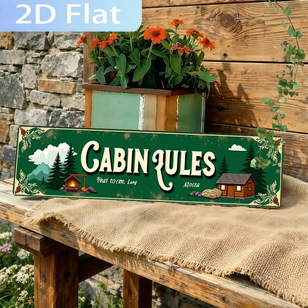 Vintage com Regras da Cabine e Cabines. Placa de Metal, Arte de Parede com Impressão UV, Decoração Durável para Casa
