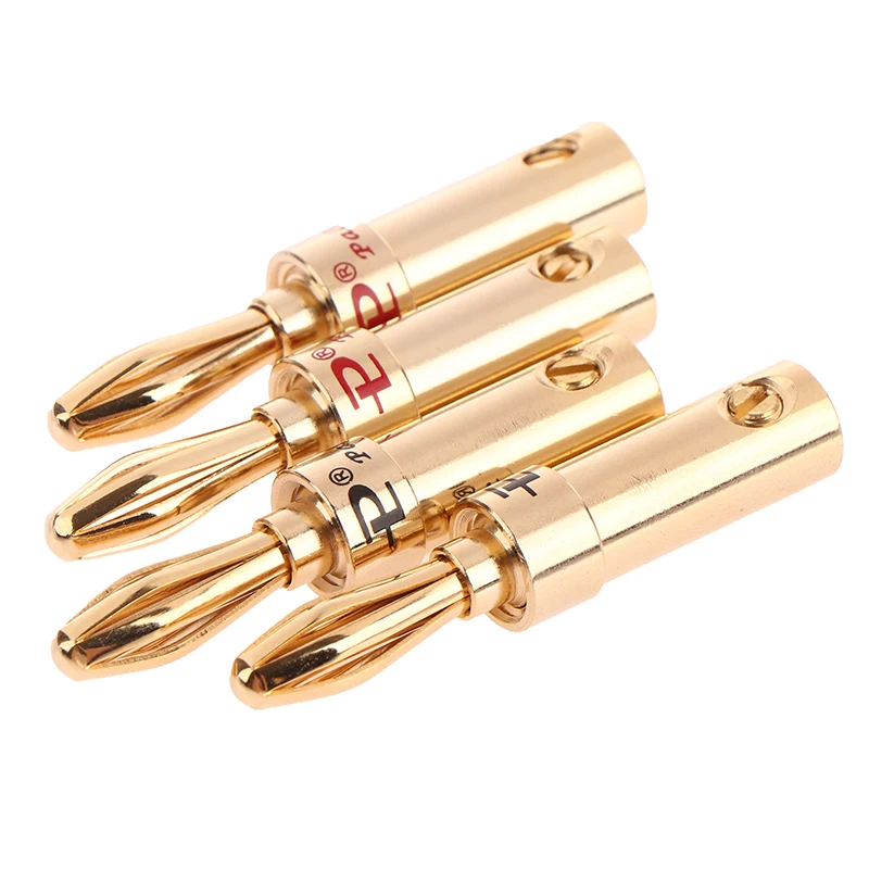 2PCS Gold-plated Copper Cross Banana Speaker Plug Connector Adapter Audio Banana Connectors For Speaker Wire Amplifiers