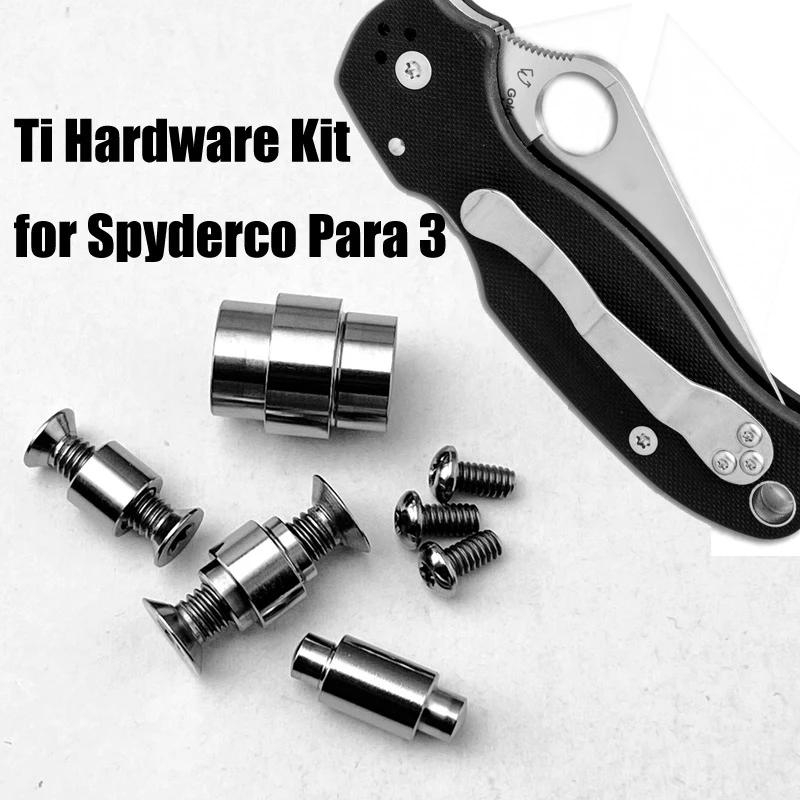 Custom Full Set of Knife Handle Titanium Alloy Screws Hardware Kit for Spyderco C223 Paramilitary3 Para3 DIY Make Accessory Part