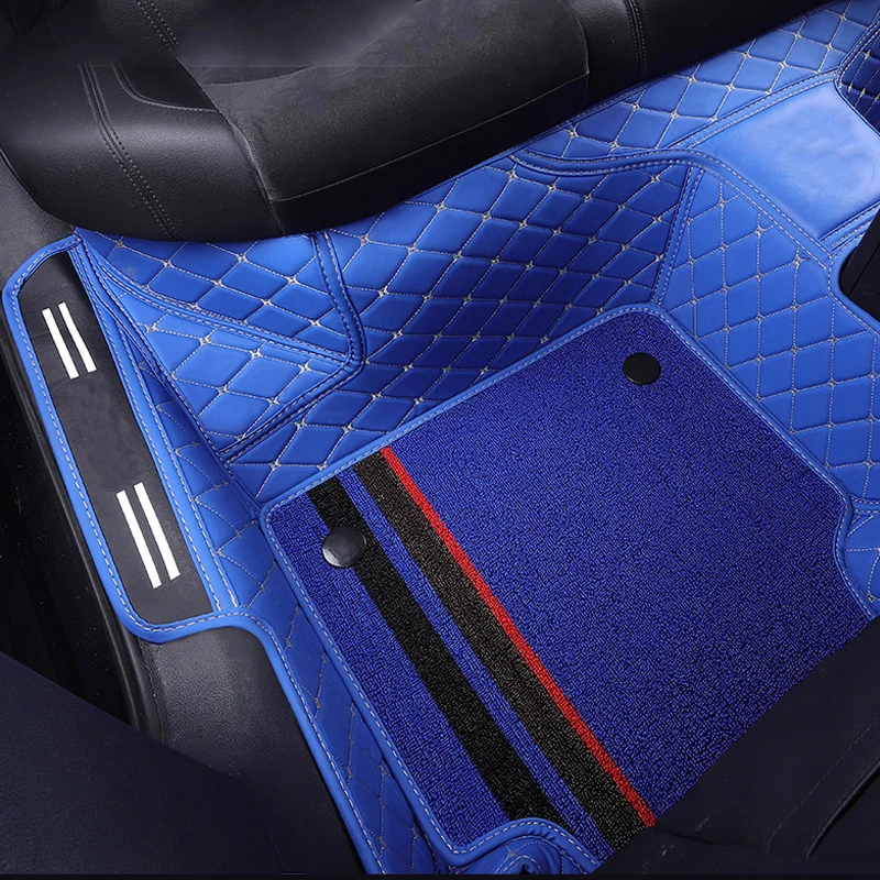 Car Special Interior Automobile Floor Mat,  Custom  Floor Mats For Most Cars Designated badge logo Car Brand Model Year -Blue