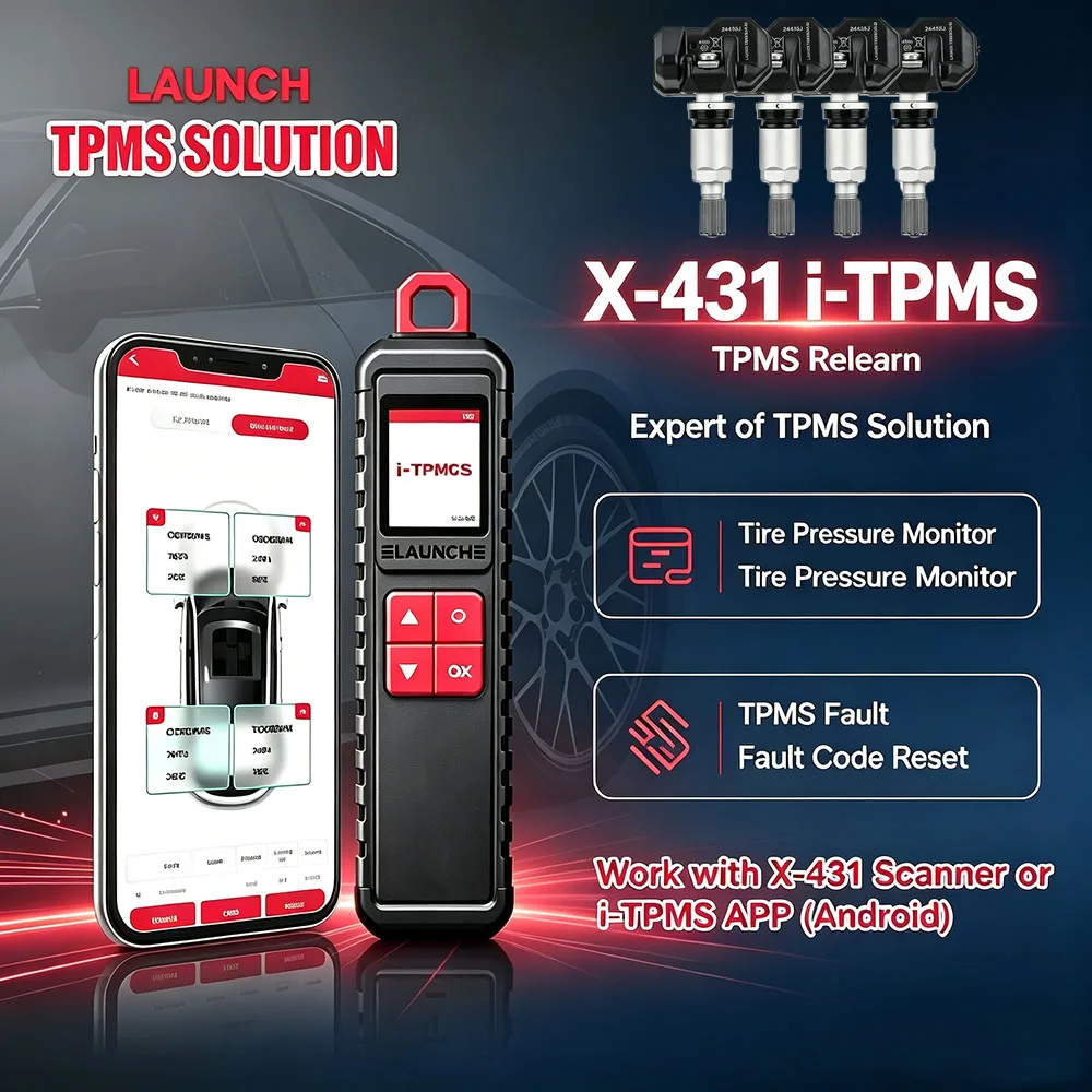 2026 LAUNCH X431 i‑TPMS Tire Pressure Diagnostic Tool 315/433MHz TPMS Sensor Activate Programming Learning Reset Coding PK TSGUN