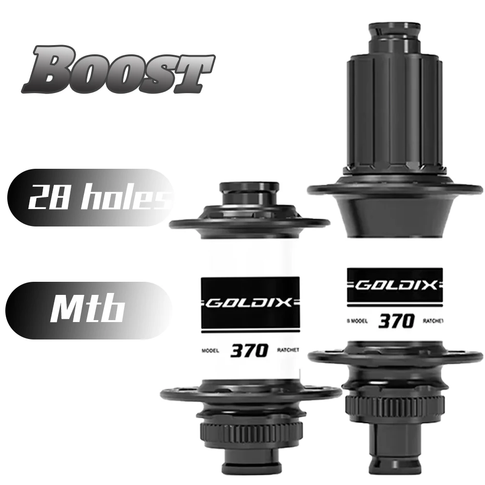 

GOLDIX M370 Boost Hub 28 Holes Mtb Ratchet 36T J-Bend Center Lock 15x110 12x148 THRU Disc Brake Compatible with HG MS XD