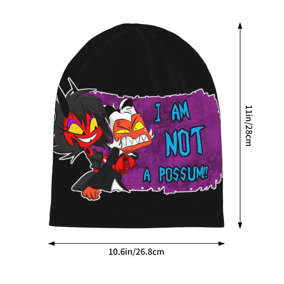 Moxxie Millie Not A Possum Cap Helluva Boss Anime Autumn Winter Outdoor Skullies Beanies Hats Summer Warm Dual-use Bonnet Hats