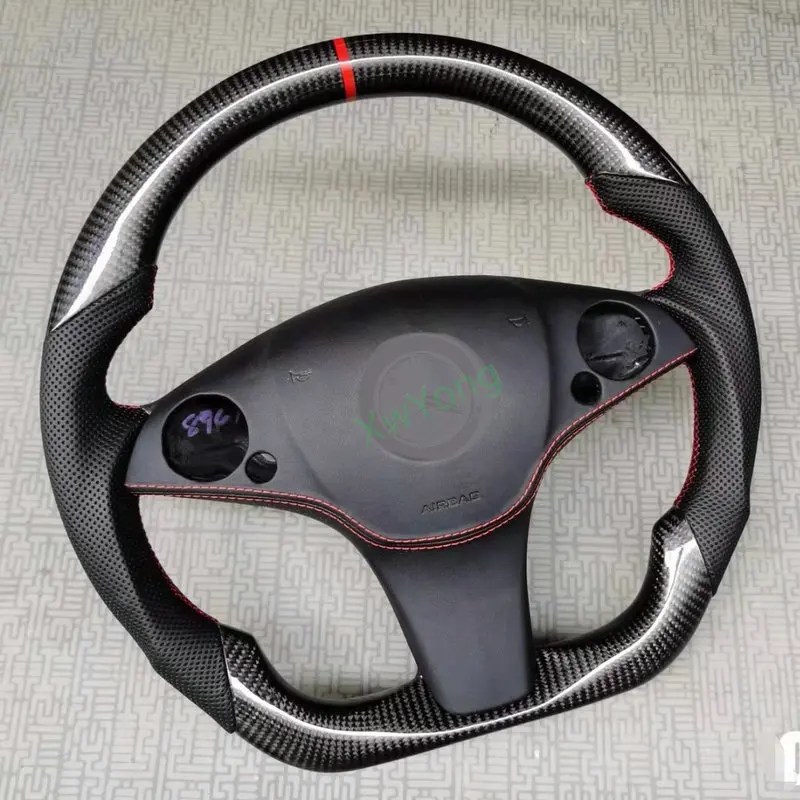 100% Real Carbon Fiber + Leather Steering Wheel For Mercedes-benz Coupe C200 W204 W207 W212 W218 E63 E200 E260 E300 E350 E550