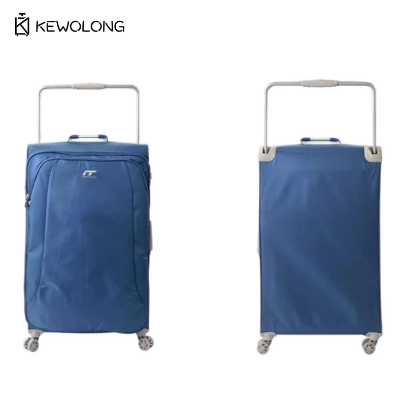 Oxford Fabric Softside Spinner Suitcase, Lightweight Wide Handle Carry On Luggage with TSA Lock & Water Resistant