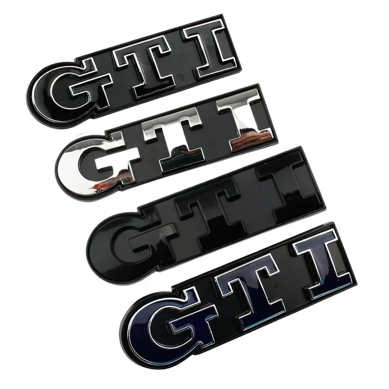 Metal GTI Logo Car Front Grille Emblem Badge for Volkswagen Polo Caddy Golf 4 5 6 8 Jetta Tiguan Touran Passat T-Roc MK3 MK4 MK5