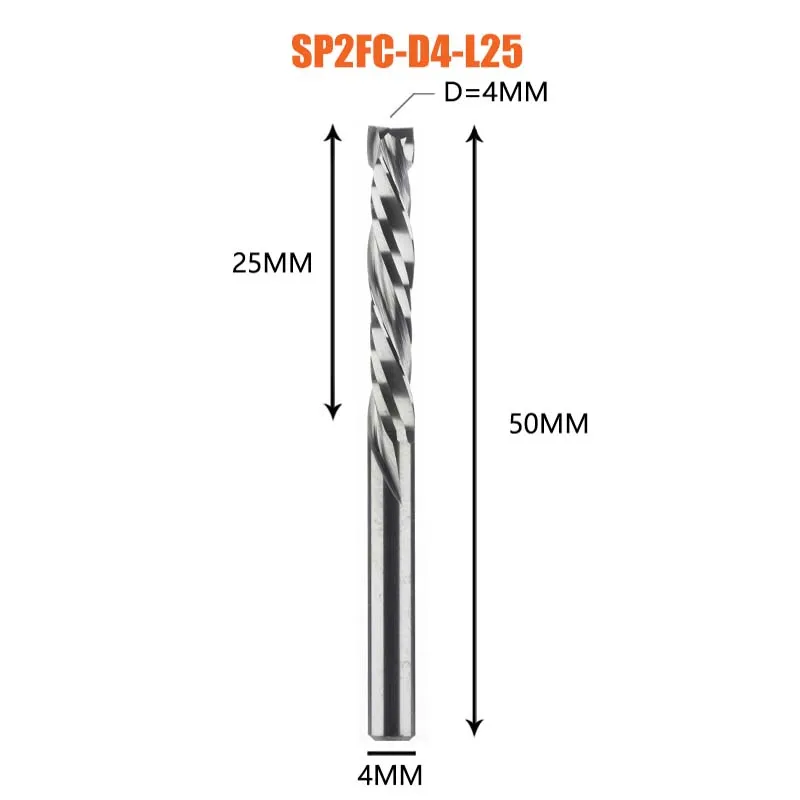 Compressie Frees Houtwerk Up & Down Cut Twee Fluiten Spiraal Carbide Frees Cnc Router Hout End Mill Cutter bits