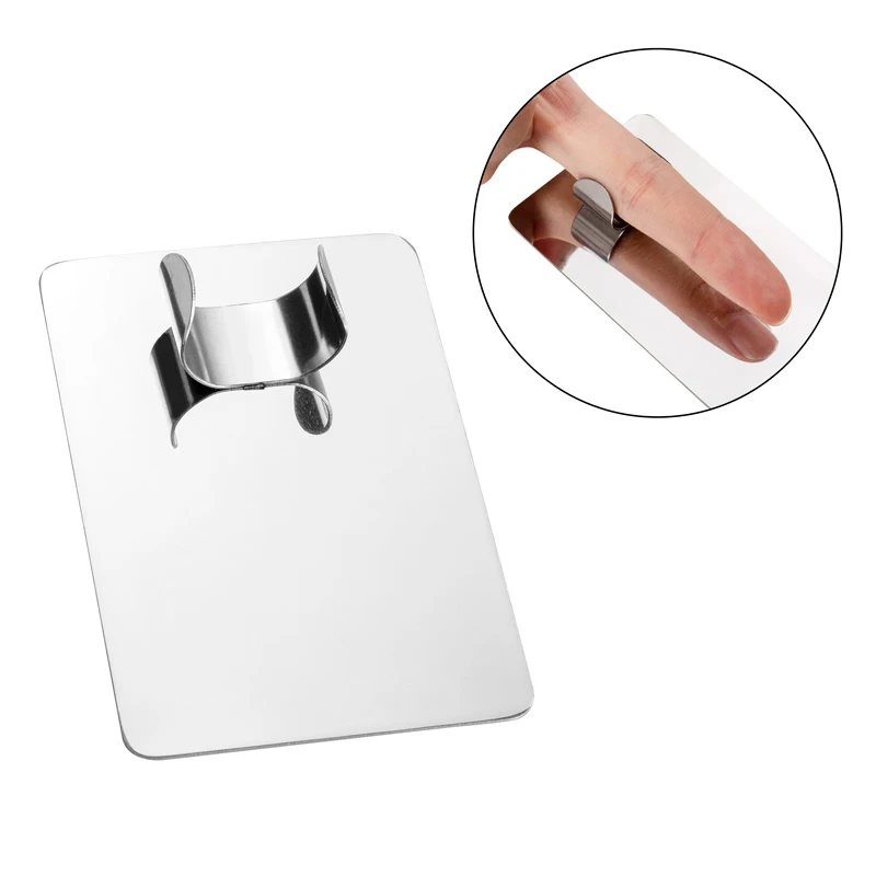 1PC salone manicure anello per dito tavolozza di colori crema per trucco fondotinta tavolozza di miscelazione strumento per trucco cosmetico piastra in acciaio inossidabile
