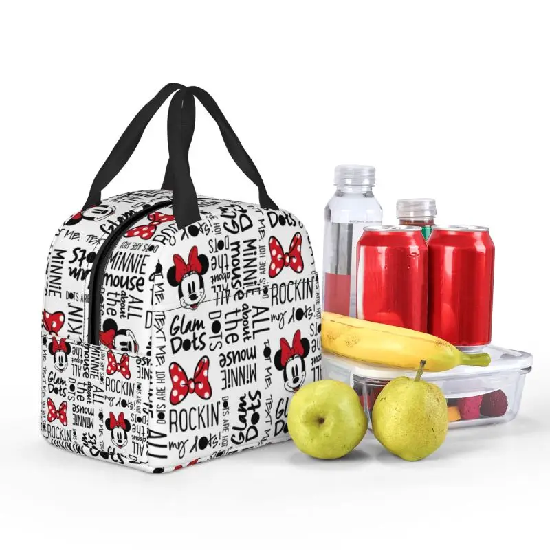 Custom Mickey Mouse Lunch Bag Portable Cooler Thermal Insulated Lunch Box For Women Kids Picnic Travel Food Tote Bags