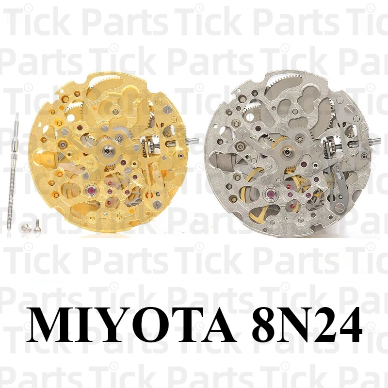 

Japan Imported Brand New Miyota MIYOTA 8N24 Skeletonized Automatic Mechanical Movement Gold Color Silver Color