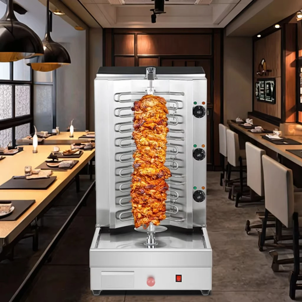

Commercial Kitchen Equipment Full-Automatic 3 Burner Electric Grill Shawarma & Doner Kebab Machine For Other Snacks