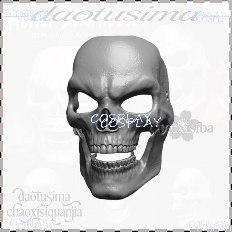 2026 Halloween Party Punk Handsome Man Props 3D Polylactic Acid Mask Anime Horror Skull Mask Cosplay Props Accessories Halloween