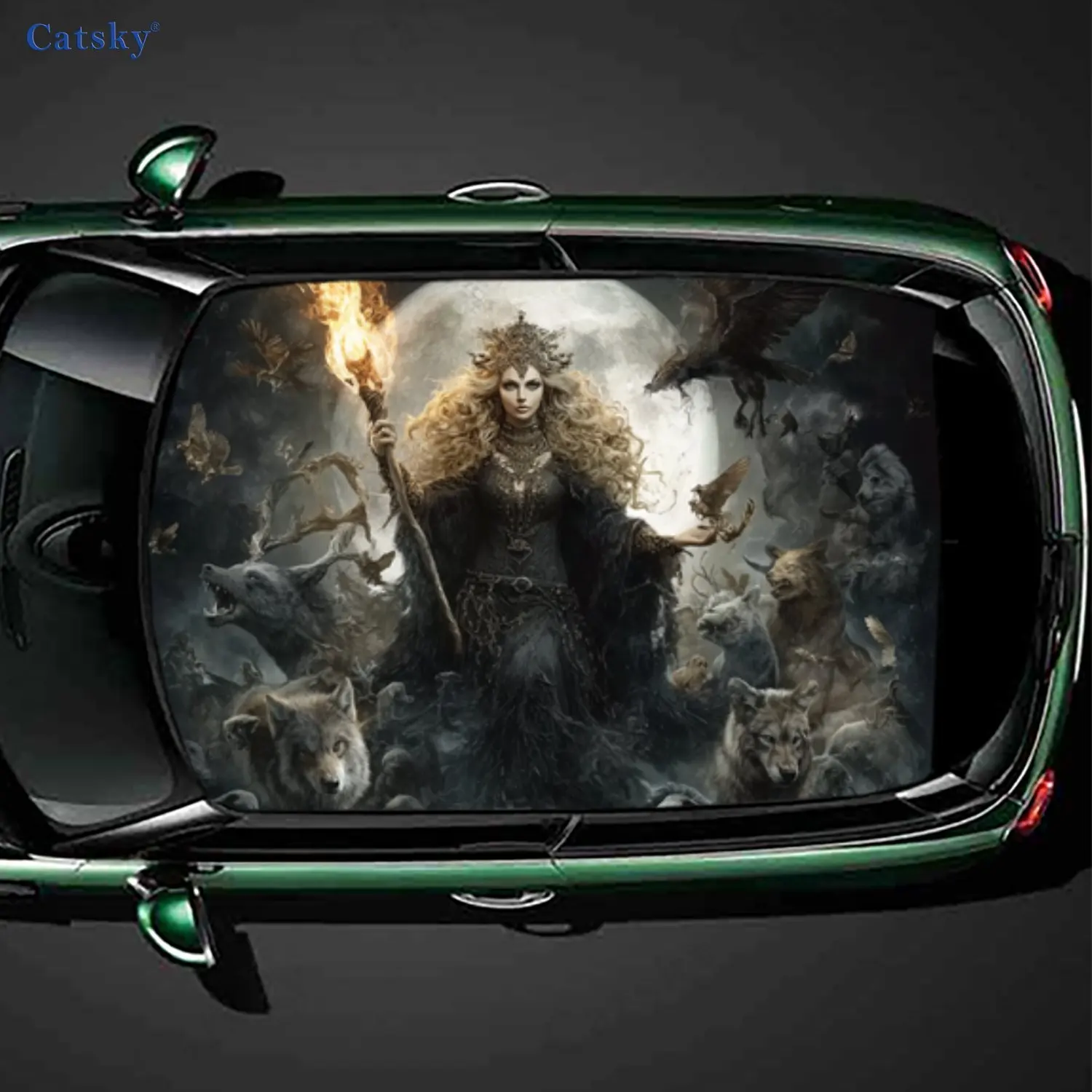 The majestic queen PVC material self-adhesive waterproof car roof sticker, paste firm and anti-ultraviolet, waterproof and scrat