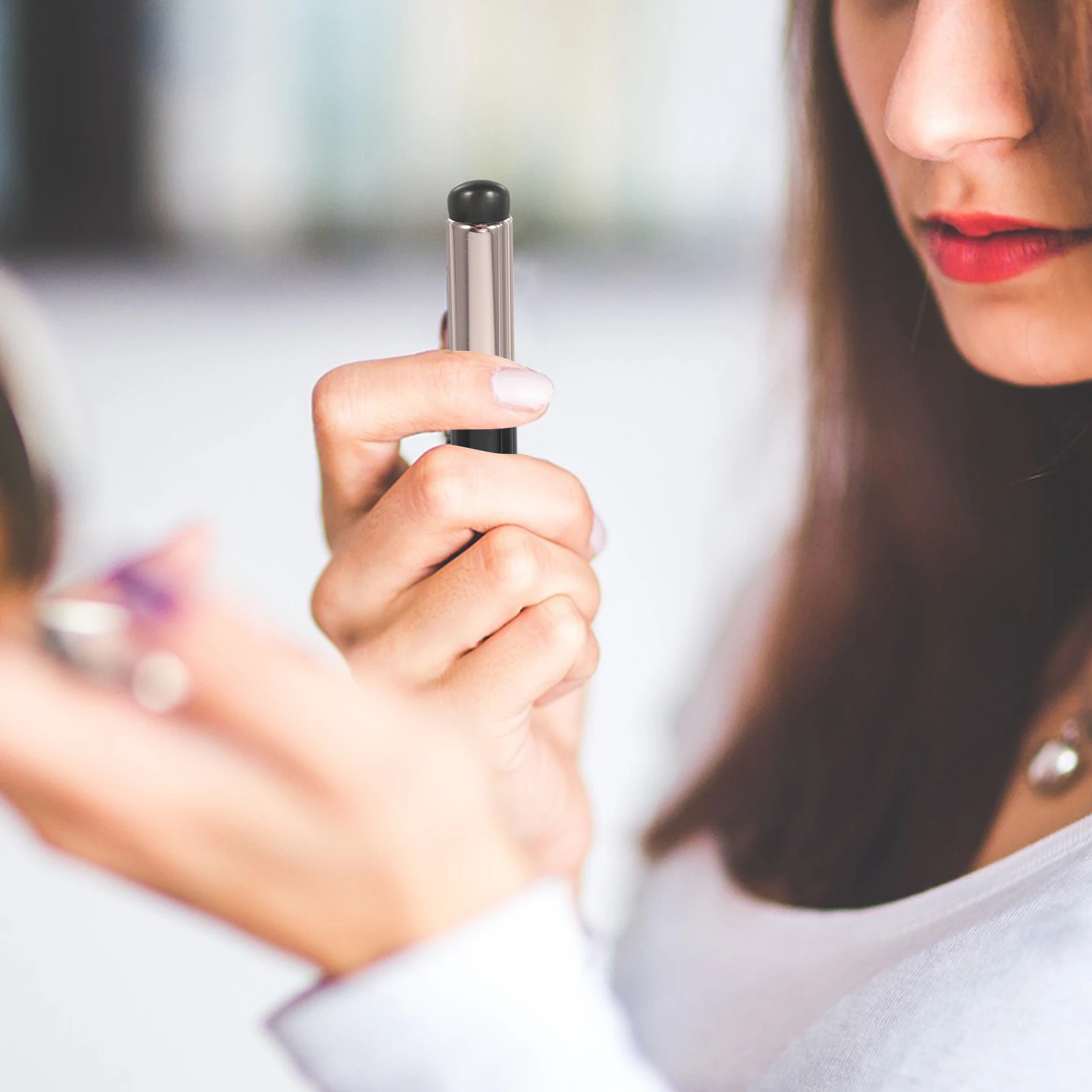 2 pçs escova labial escudo à prova de poeira silicone viagem mini aplicador de maquiagem reutilizável batom bálsamo gloss corretivo ferramentas