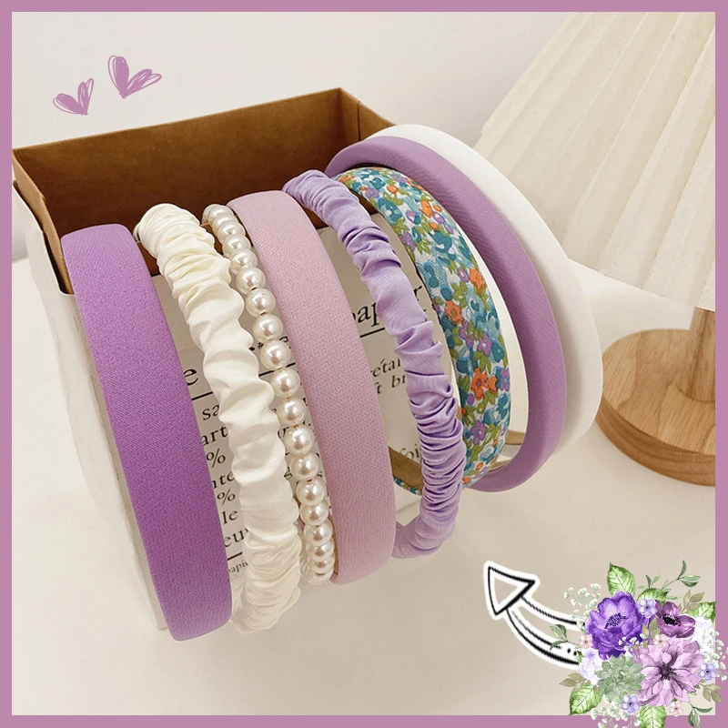 

3/5/6/7Pcs Multicolor Elegant Fabric Headband for Women Face Wash Hair Band Fashion Girls Simple Hairband Hair Accessories