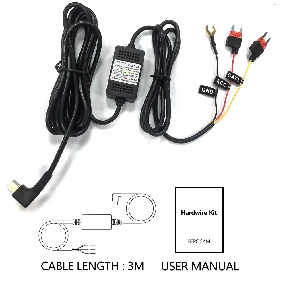 Soybean Parking Surveillance Cable For 4K ZD03 ZD72 ZD80 ZD68 ZD60 ZD59 ZD46 Dashcam Hardwire Kit 24H Parking Monitor