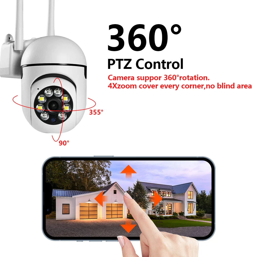 5G WiFi Surveillance Cameras IP Camera HD 2MP IR Full Color Night Vision Security Protection Motion CCTV Outdoor Cameras