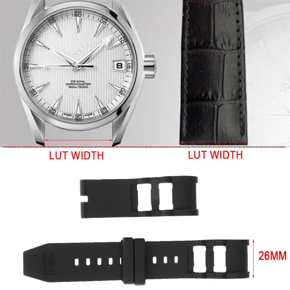 26mm Black Silicone Rubber Watch Strap Band Fits For INVICTA Russian Diver Model W/ Tool