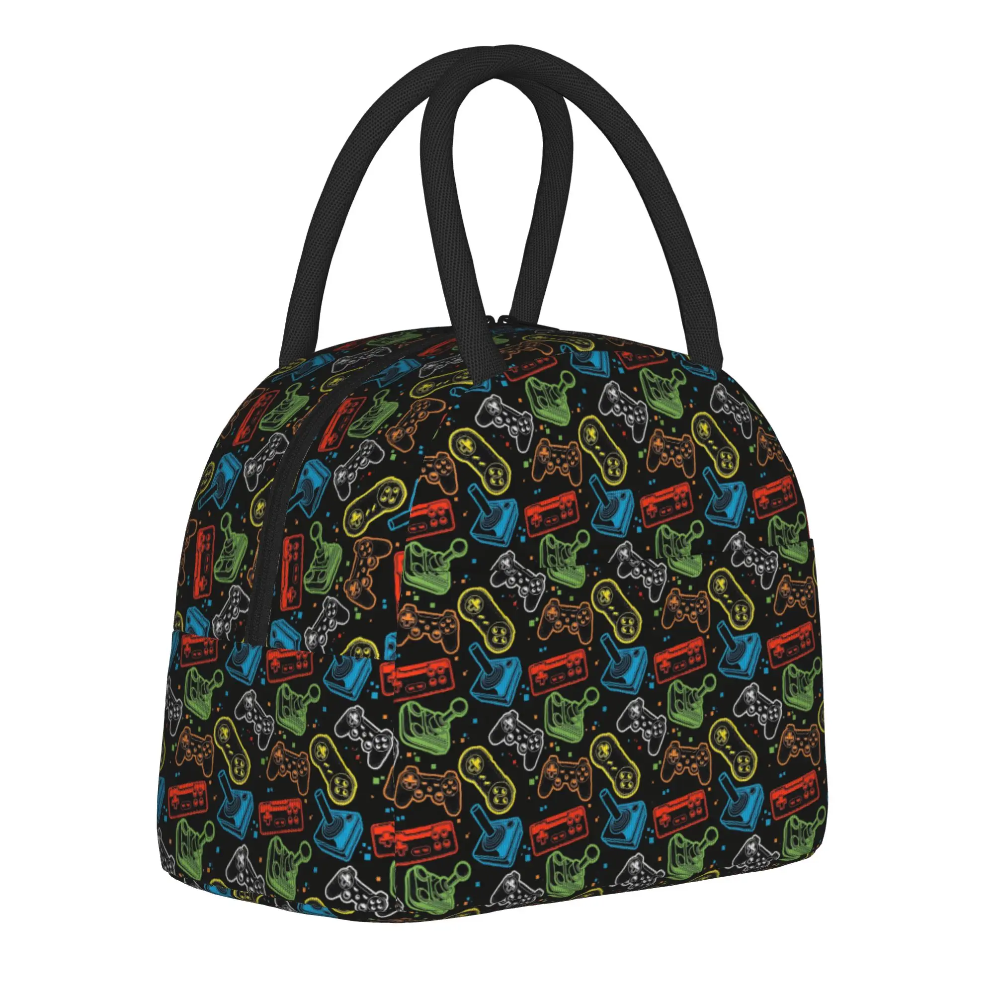 Video Game Gaming Controller Insulated Lunch Bags Leakproof  Meal Container Thermal Bag Tote Lunch Box College  Picnic Men Women