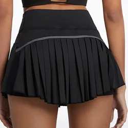 Cloud Rise Pocket Tennis Skirts Gym Golf Running Pleated Pantskirt Plus Size SEXY Women XS-XXL Sports Fitness High Waist Skort