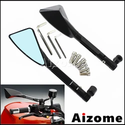 8 & 10mm Motorcycle Rear Mirror Street Bike Rearview Mirrors Motorbike Side Mirror for Honda Suzuki Ducati BMW Dual Sport Custom