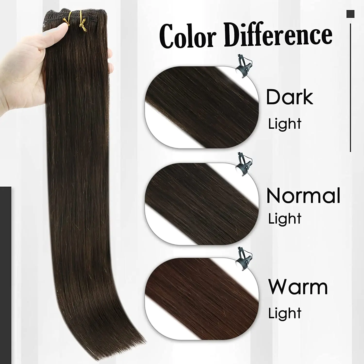 Volledige glans Clip-in Hair Extensions Echt haar 3 stuks Remy-haar 50g Echt haar Clip-in extensions Balayage Human Hair Extensions