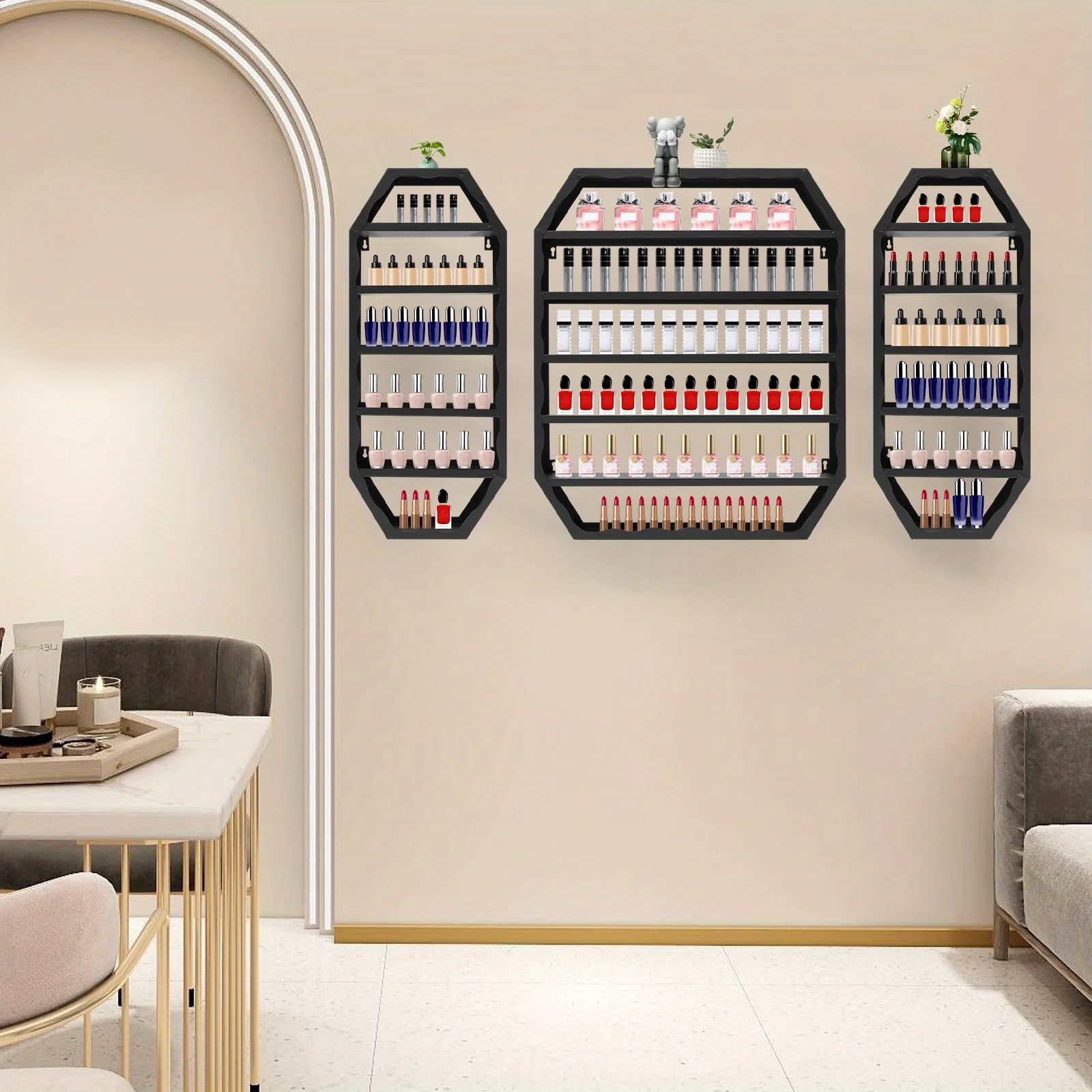 

Iron Wall Mounted Nail Storage Rack 3-Piece Set - Black, , high-quality, used for a long time
